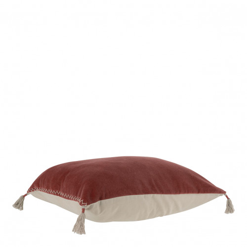 Housse de coussin MATTÉO en velours de coton et lin - Terracotta - 50 x 50 cm Housse de coussin MATTÉO en velours de coton et lin - Terracotta - 50 x 50 cm