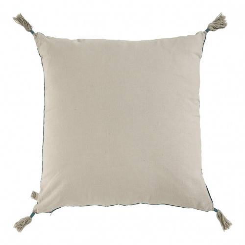 Housse de coussin MATTÉO en velours de coton et lin - Pétrole - 50 x 50 cm