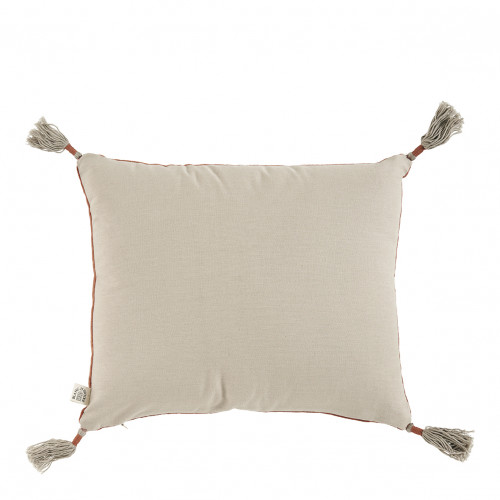 Housse de coussin MATTÉO en velours de coton et lin - Orange brûlé - 30 x 40 cm