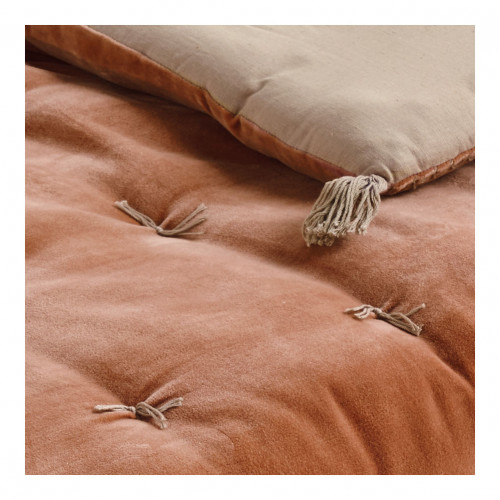 MATTÉO futon in cotton velvet and linen - 180 x 80 cm - Blush