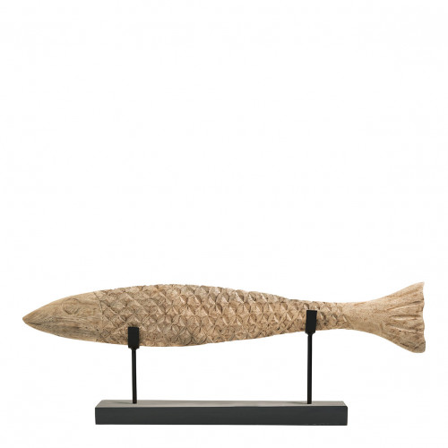 POISSON Statue in Mango Wood and Metal - Large Size