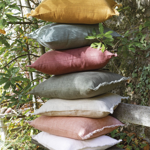 CHLOÉ Cushion Cover in Washed Linen - Ivory - 50 x 50 cm