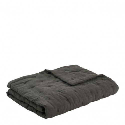 CHLOÉ Washed Linen Bedspread - 230 x 180 cm - Charcoal Gray