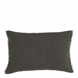 Housse de coussin CHLOÉ en lin lavé - Gris charbon - 60 x 40 cm