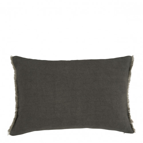 CHLOÉ Washed Linen Cushion Cover - Charcoal Gray - 60 x 40 cm