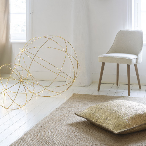 Coussin APOLLO en jute - Doré - 60 x 60 cm