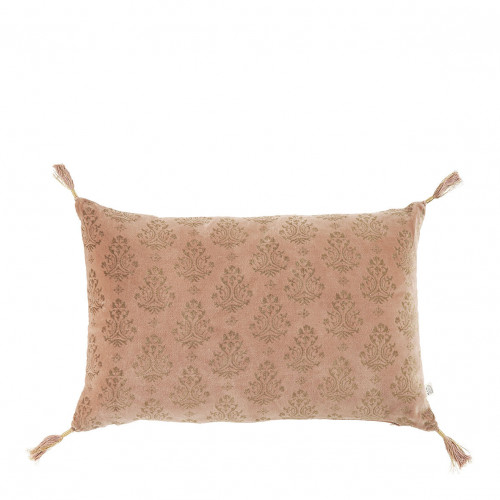 AURORE cushion cover in velvet - Pink and gold - 60 x 40 cm