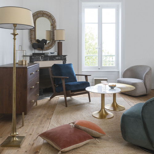 Fauteuil JULES en velours - Bleu nuit