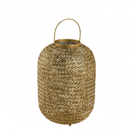 APOLLO lantern in golden woven metal - Small size - ø 32 x 47 cm