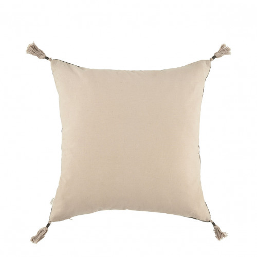 MATTÉO cushion cover in cotton velvet and linen - Charcoal gray - 50 x 50 cm