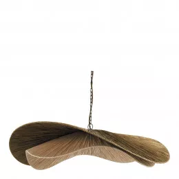 Suspension ADITA en raphia - Doré et naturel - ø 90 x 25 cm