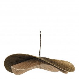 Suspension ADITA en raphia - Doré et naturel - ø 90 x 25 cm
