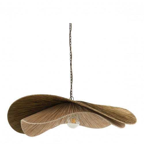 Suspension ADITA en raphia - Doré et naturel - ø 90 x 25 cm