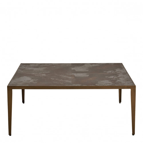 Table basse GIULIA carrée en céramique et pieds en métal - 100 x 100 x 40 cm