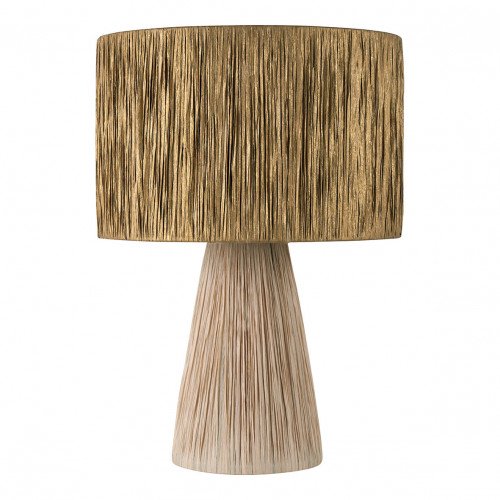Lampe NIA en raphia - Abat-jour doré - ø 40 x 57,5 cm