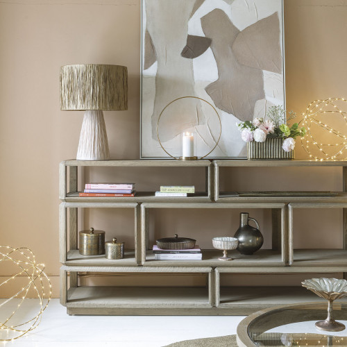 NIA lamp in raffia - Golden shade - ø 40 x 57.5 cm