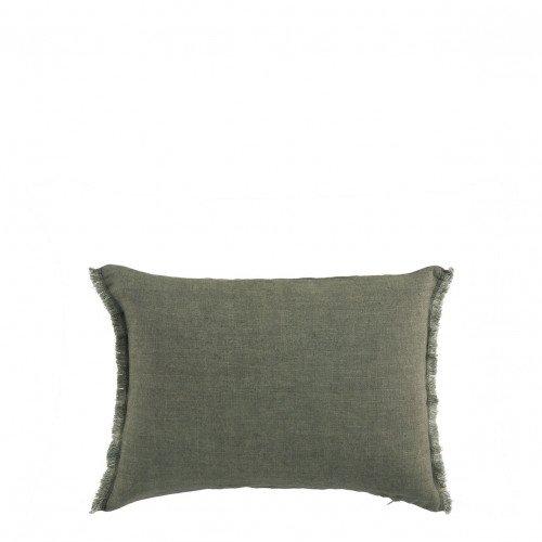 Housse de coussin CHLOE en lin lavé - Kaki - 30 x 40 cm