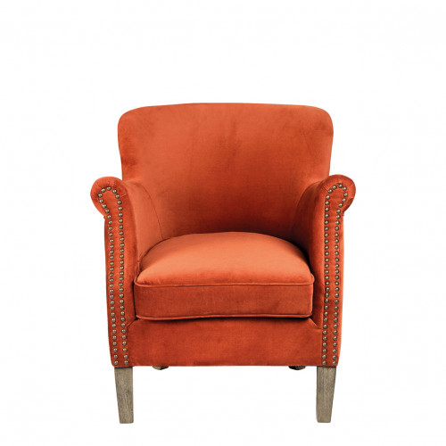 Fauteuil CLAUDE velours Orange brûlé Fauteuil CLAUDE velours Orange brûlé