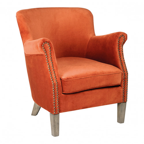 CLAUDE armchair Burnt orange velvet