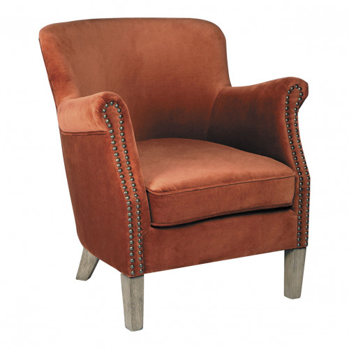 Fauteuil CLAUDE velours Orange brûlé Fauteuil CLAUDE velours Orange brûlé