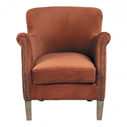 CLAUDE armchair Burnt orange velvet
