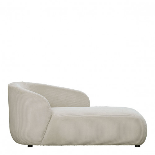 LISETTE chaise longue in ribbed velvet - Cream