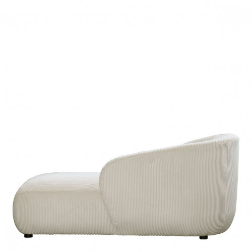 LISETTE chaise longue in ribbed velvet - Cream