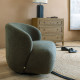 Fauteuil tournant LISETTE en bouclette - Kaki