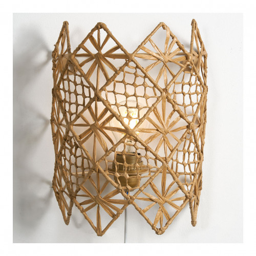 CAPUCINE Non-electrified wall sconce in raffia - 22 x 12 x 30 cm