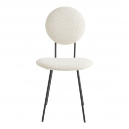 COLETTE Chair in bouclé and metal - Cream