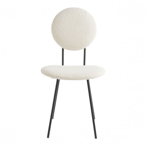 COLETTE Chair in bouclé and metal - Cream