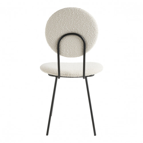 Chaise COLETTE en bouclette et métal - Crème