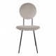 Chaise COLETTE en velours et métal - Gris perle