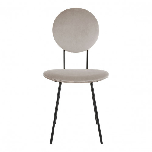 COLETTE Velvet and Metal Chair - Pearl Gray