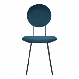 COLETTE Chair in velvet and metal - Midnight blue