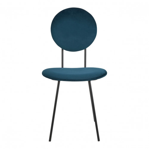 COLETTE Chair in velvet and metal - Midnight blue
