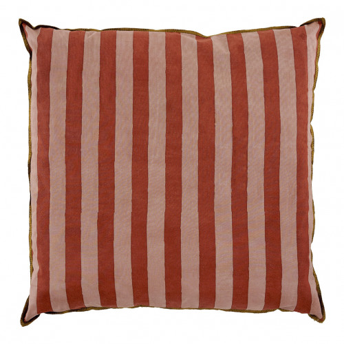 Housse de coussin BAYADÈRE en coton - Nude et rouge brique - 50 x 50 cm