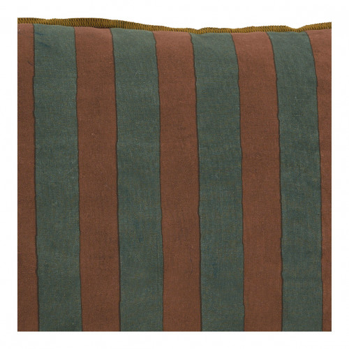 BAYADÈRE Cushion cover in cotton - Petrol blue and terracotta - 40 x 30 cm