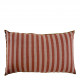 Housse de coussin BAYADERE en coton - Nude et rouge brique - 80 x 50 cm