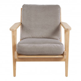 JULES Armchair in velvet - Pearl gray