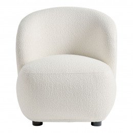 Fauteuil LISETTE en bouclette - Crème - Petit modèle