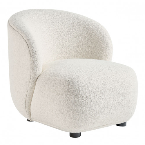 Fauteuil LISETTE en bouclette - Crème - Petit modèle