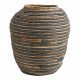 Jarre décorative GOA en abaca - Naturel et bleu