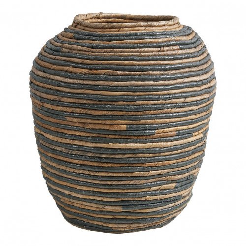Jarre décorative GOA en abaca - Naturel et bleu