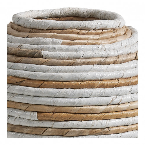 Jarre décorative GOA en abaca - Naturel et blanc