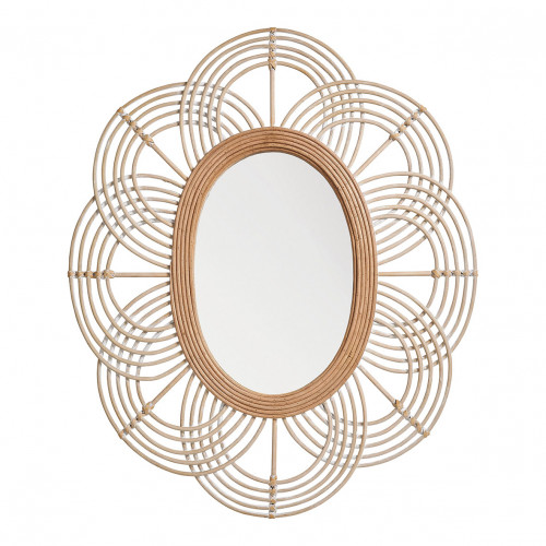 Miroir SOLEDAD ovale en rotin - ø 80 x 61 cm