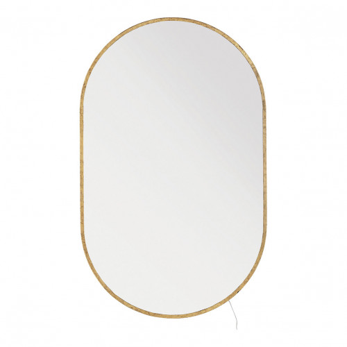 VICTORIA Oval Luminous Mirror in Metal with Brass Finish - H. 104 cm