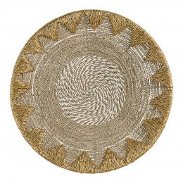 Décoration murale MALENA en jonc de mer et raphia - ø 70 cm
