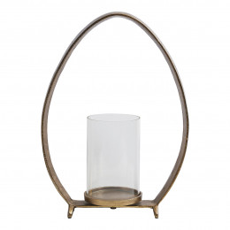 OVAÉ candle holder in metal antique brass finish - Large model - H. 39 cm