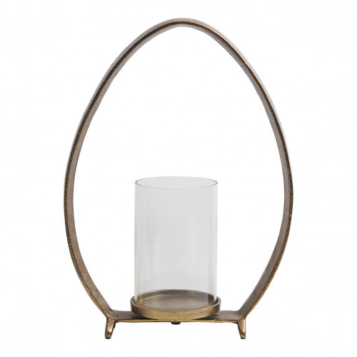 OVAÉ candle holder in metal antique brass finish - Large model - H. 39 cm